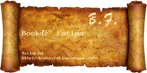 Boskó Fatima névjegykártya